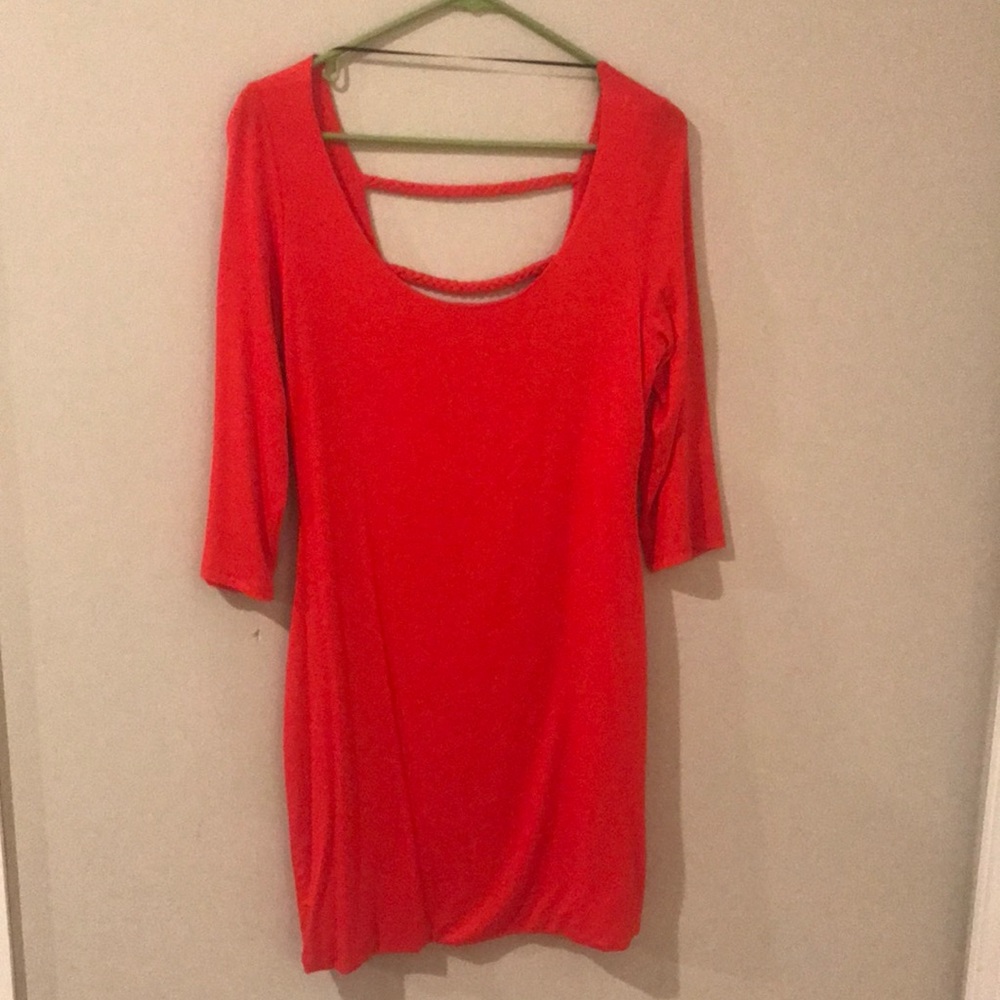 NWOT Red dress with open back
